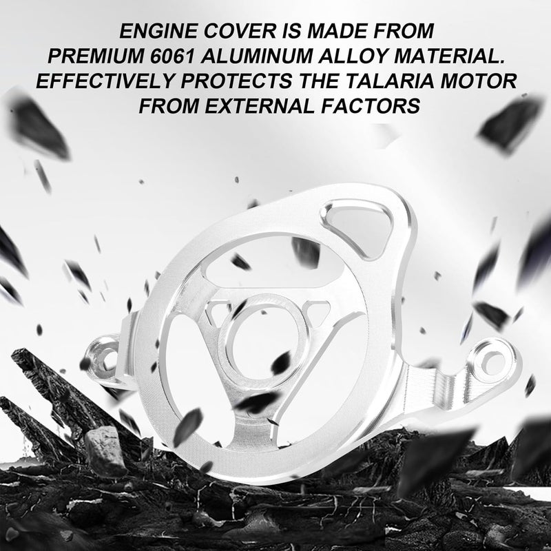 psler Engine Cover Case Saver for Sur Ron, Pulley Cover CNC Body Cover Engine Guard Protector for Sur‑Ron Light Bee X/S/L1E Segway X260 X160 Electric Dirt Bike EBike (Silver) - Image 5